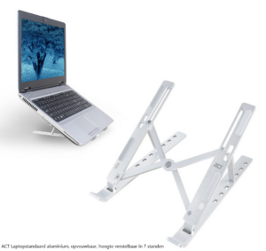 ACT Laptopstandaard aluminium, opvouwbaar, hoogte verstelbaar in 7 standen