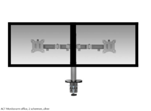 ACT Monitorarm office, 2 schermen, zilver