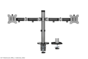 ACT Monitorarm office, 2 schermen, zilver