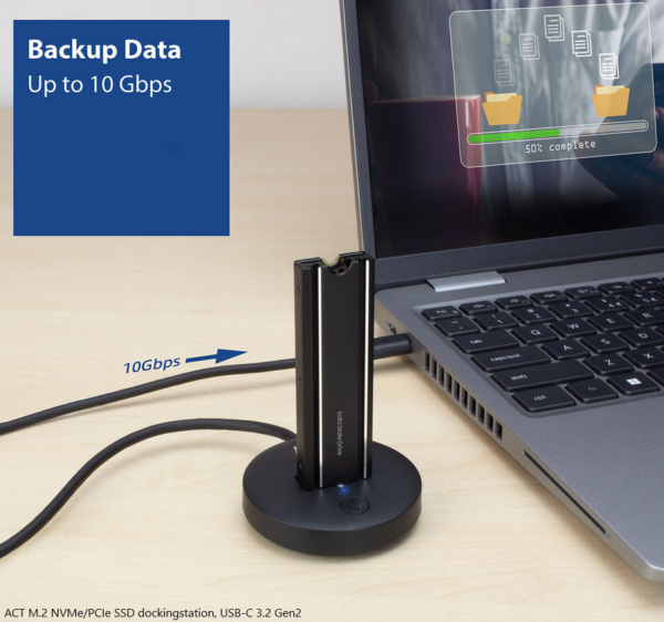 ACT M.2 NVMe/PCIe SSD dockingstation, USB-C 3.2 Gen2
