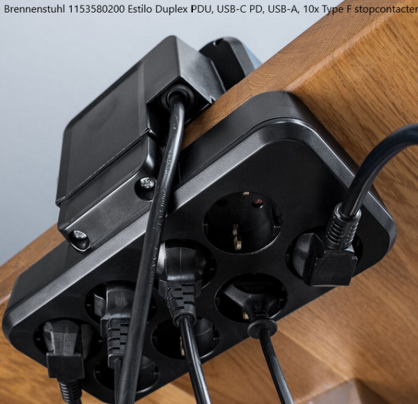 Brennenstuhl 1153580210 Estilo Duplex PDU, USB-C PD, USB-A