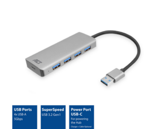 ACT USB-A hub 3.0, 4 poorts USB-A