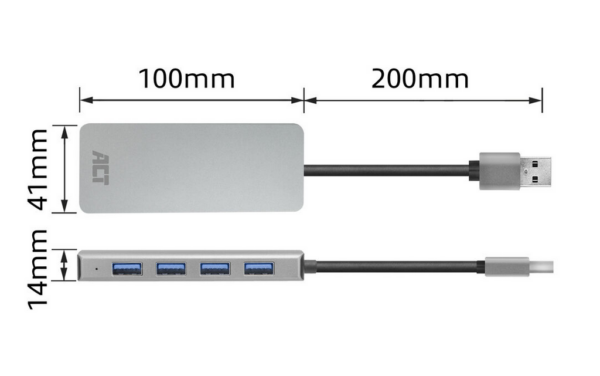 ACT USB-A hub 3.0, 4 poorts USB-A