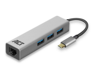 ACT USB-C hub 3.0, 3x USB-A, Gigabit ethernet