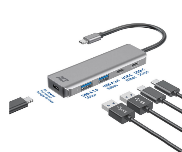 ACT USB-C hub 3.0, 2x USB-A, 2x USB-C