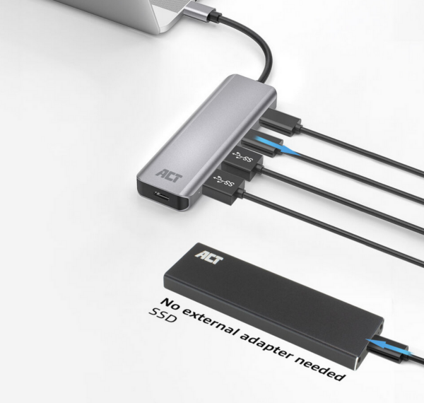 ACT USB-C hub 3.0, 2x USB-A, 2x USB-C