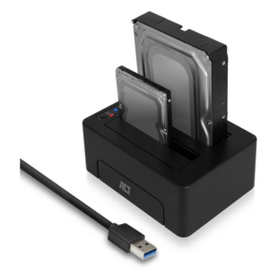 ACT 2.5 en 3.5" SATA Dual harde schijf docking station