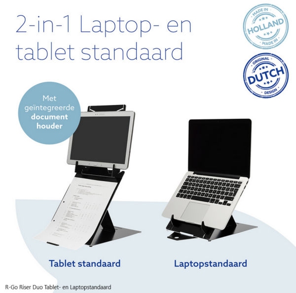 R-Go Riser Duo Tablet en Laptopstandaard