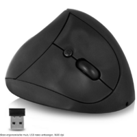 ACT Draadloze ergonomische muis, USB nano-ontvanger, 1600 dpi