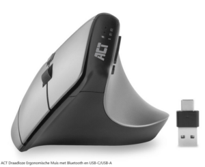 Act Draadloze Ergonomische Muis met Bluetooth en USB-C/USB-A