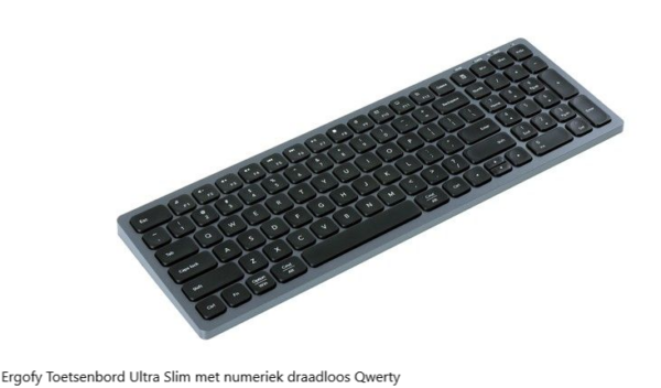 Ergofy Toetsenbord Ultra Slim met numeriek draadloos Qwerty