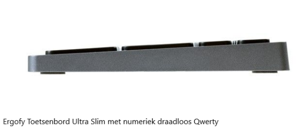 Ergofy Toetsenbord Ultra Slim met numeriek draadloos Qwerty