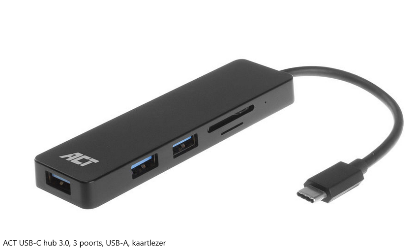 Act Usb C Hub Poorts Usb A Kaartlezer Ergowebshop Nl