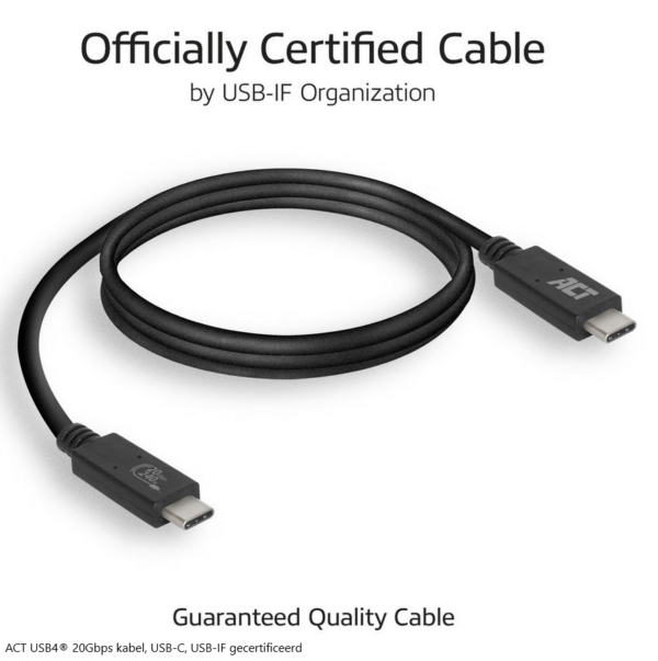 ACT USB4® 20Gbps kabel, USB-C, USB-IF gecertificeerd