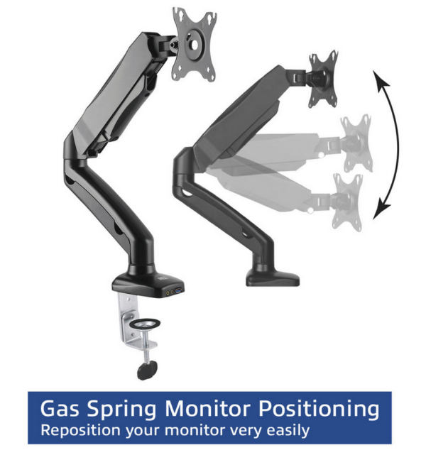 ACT Monitorarm office met gasveer, 1 scherm