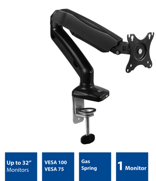 ACT Monitorarm office met gasveer, 1 scherm
