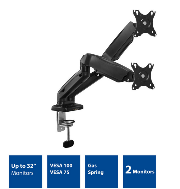 ACT Monitorarm office met gasveer, 2 schermen